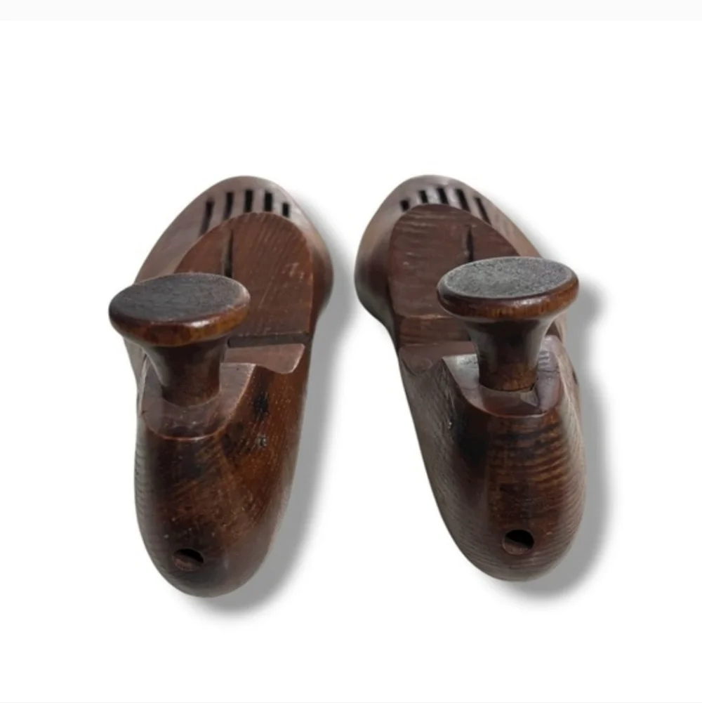 VINTAGE Dark Brown Wooden Shoe Stretcher Forms Mid-Century Modern Decor